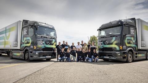 Mercedes-Benz Trucks eActros 600 European Testing Tour 2024 team photo_July 2024