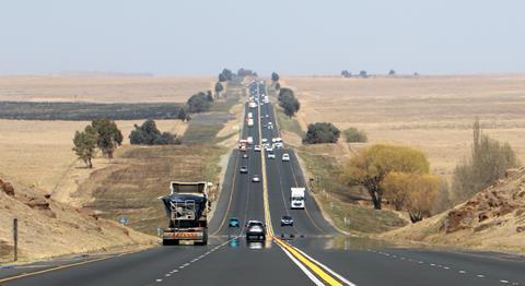 The N3 freeway between Durban and Johannesburg, South Africa